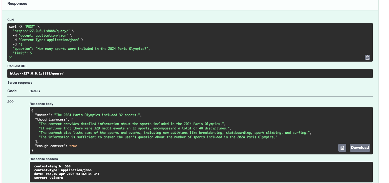 A second query, different angle — same reliable structured output